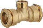 raccord laiton pour tuyau polyethylene te male au centre Ø25 M.20X27 lien 1 piece
