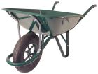 Brouette tous travaux verte 100 L roue gonflable