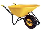 Brouette en polyethylene HERCULE jaune 110 L roue gonflable