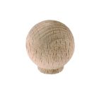 6 BOUTONS HETRE PONCE BOULE D30MM - CARTE de 6 PCES