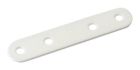 Patte d'assemblage acier plastifie blanc 100X15x2mm-blister x4