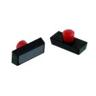 Punaise magnetique plastique noir tete rouge 25x7mm-blister x4
