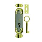 Serrure espagnole universelle 20mm acier laitonne avec cle-blister x1