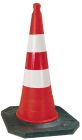 CONE PLASTIQUE FLUO 100CM RETRO C2 PIED CAOUT. 8,5KG