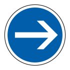 PANNEAUX PERMANENTS SUPPORTS B21-1-850-Classe 1-Obligation de tourner a droite