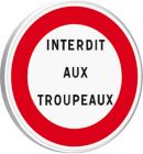 PANNEAUX PERMANENTS SUPPORTS B19-450-Classe 1-Autres interdictions-Texte a specifier