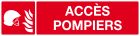 SIGNALISATION EXTERIEURE ET INTERIEURE ACCES POMPIERS l 330 L 200mm - Plaque en PS Choc.