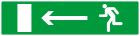 SIGNALISATION EXTERIEURE ET INTERIEURE EVACUATION VERS SORTIE GAUCHE l 330 L 120mm - Plaque en PS Choc.