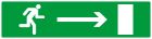 SIGNALISATION EXTERIEURE ET INTERIEURE EVACUATION VERS SORTIE DROITE l 330 L 120mm - Plaque en PS Choc.