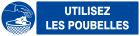 SIGNALISATION EXTERIEURE ET INTERIEURE UTILISEZ LES POUBELLES l 330 L 200mm - Adhesif