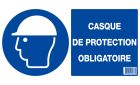 SIGNALISATION EXTERIEURE ET INTERIEURE CASQUE DE PROTECTION OBLIGATOIRE l 330 L 200mm - Plaque en PP Alveolaire.