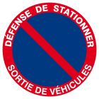 SIGNALISATION EXTERIEURE ET INTERIEURE DEFENSE DE STATIONNER SORTIE DE VEHICULES D.300mm - Adhesif