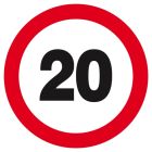 SIGNALISATION EXTERIEURE ET INTERIEURE VITESSE LIMITEE A 20 KM D.300mm - Plaque en PS Choc.