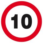 SIGNALISATION EXTERIEURE ET INTERIEURE VITESSE LIMITEE 10 KM/H D.420mm - Plaque en PS Choc.