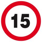 SIGNALISATION EXTERIEURE ET INTERIEURE VITESSE LIMITEE 15 KM/H D.300mm - Plaque en PS Choc.