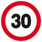 SIGNALISATION EXTERIEURE ET INTERIEURE VITESSE LIMITEE 30 KM/H D.80mm - Plaque en PS Choc.