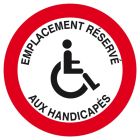 SIGNALISATION EXTERIEURE ET INTERIEURE EMPLACEMENT RESERVE AUX HANDICAPES D.420mm ˗ Plaque en PS Choc.