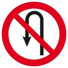 SIGNALISATION EXTERIEURE ET INTERIEURE INTERDIT DE FAIRE DEMI TOUR D.420mm - Plaque en PS Choc.