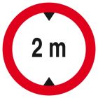 SIGNALISATION EXTERIEURE ET INTERIEURE INTERDIT AUX VEHICULES +2.00M DE HAUT D.300mm - Plaque en PS Choc.