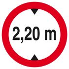 SIGNALISATION EXTERIEURE ET INTERIEURE INTERDIT AUX VEHICULES +2.20M DE HAUT D.300mm - Plaque en PS Choc.