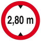 SIGNALISATION EXTERIEURE ET INTERIEURE INTERDIT AUX VEHICULES +2.80M DE HAUT D.420mm - Plaque en PS Choc.