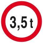 SIGNALISATION EXTERIEURE ET INTERIEURE INTERDIT AUX VEHICULES +3.5 TONNES D.420mm - Plaque en PS Choc.