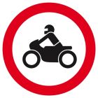 SIGNALISATION EXTERIEURE ET INTERIEURE INTERDIT AUX MOTOS D.180mm - Plaque en PS Choc.