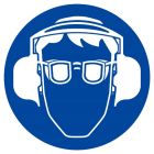 SIGNALISATION EXTERIEURE ET INTERIEURE PROTECTION OBLIGATOIRE VUE ET OUIE D.180mm - Plaque en PS Choc.