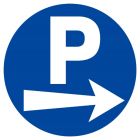 SIGNALISATION EXTERIEURE ET INTERIEURE PARKING FLECHE A DROITE D.300mm - Plaque en PS Choc.