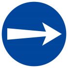 SIGNALISATION EXTERIEURE ET INTERIEURE SENS OBLIGATOIRE (vers la droite) D.300mm - Plaque en PS Choc.