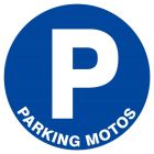 SIGNALISATION EXTERIEURE ET INTERIEURE PARKING MOTOS D.420mm - Plaque en PS Choc.