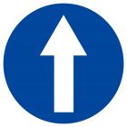 SIGNALISATION EXTERIEURE ET INTERIEURE SENS OBLIGATOIRE (tout droit) D.420mm - Plaque en PS Choc.