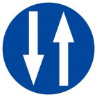 SIGNALISATION EXTERIEURE ET INTERIEURE CIRCULATION A DOUBLE SENS D.420mm ˗ Plaque en PS Choc.