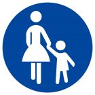 SIGNALISATION EXTERIEURE ET INTERIEURE CHEMIN OBLIGATOIRE POUR PIETONS D.420mm - Plaque en PS Choc.