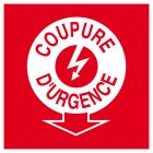 SIGNALISATION EXTERIEURE ET INTERIEURE COUPURE ELECTRIQUE D'URGENCE 200X200mm - Plaque en PS Choc.