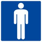 SIGNALISATION EXTERIEURE ET INTERIEURE TOILETTES HOMMES 200X200mm - Plaque en PS Choc.