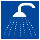 SIGNALISATION EXTERIEURE ET INTERIEURE DOUCHE 200X200mm - Plaque en PS Choc.