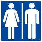 SIGNALISATION EXTERIEURE ET INTERIEURE TOILETTES HOMMES FEMMES 200X200mm - Plaque en PS Choc.