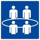 SIGNALISATION EXTERIEURE ET INTERIEURE SALLE REUNION 200X200mm - Plaque en PS Choc.