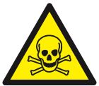 SIGNALISATION EXTERIEURE ET INTERIEURE DANGER MATIERES TOXIQUES 100X100X100mm - Adhesif