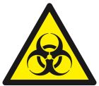 SIGNALISATION EXTERIEURE ET INTERIEURE DANGER RISQUE BIOLOGIQUE 100X100X100mm - Plaque en PS Choc.