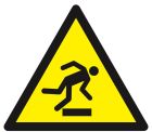 SIGNALISATION EXTERIEURE ET INTERIEURE DANGER RISQUE DE TREBUCHEMENT 100X100X100mm - Plaque en PS Choc.