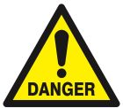 SIGNALISATION EXTERIEURE ET INTERIEURE DANGER 100X100X100mm - Plaque en PS Choc.