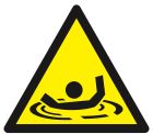 SIGNALISATION EXTERIEURE ET INTERIEURE DANGER RISQUE DE NOYADE 300X300X300mm - Plaque en PS Choc.