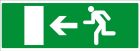 SIGNALISATION EXTERIEURE ET INTERIEURE EVACUATION SORTIE A GAUCHE LUMINESCENT l 330 L 120mm