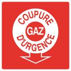 SIGNALISATION EXTERIEURE ET INTERIEURE COUPURE GAZ D' URGENCE LUMINESCENT 200X200mm