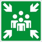 SIGNALISATION EXTERIEURE ET INTERIEURE POINT DE RASSEMBLEMENT LUMINESCENT 200X200mm