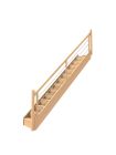 Escalier Economique en Hetre Lamelle Colle, Modele DXHLCRIALIB, Forme Droit, Style a la Française avec 2 limons traditionnel bois, Marches et contremarches, Rampe interieure d'arrivee avec poteaux bois et lisses inox LIB