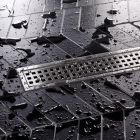 Kit grille/cadre pour caniveau de douches a l'italienne DESIGN B Schluter-KERDI-LINE-B EB - long. 0,8 m x haut. 19mm