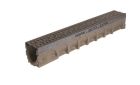 Caniveau en beton polymere feuillure acier galvanise avec grille caillebotis acier galvanise ACO MULTIDRAIN 100 - long. 1m x larg. 100mm x haut. 150mm - classe A15
